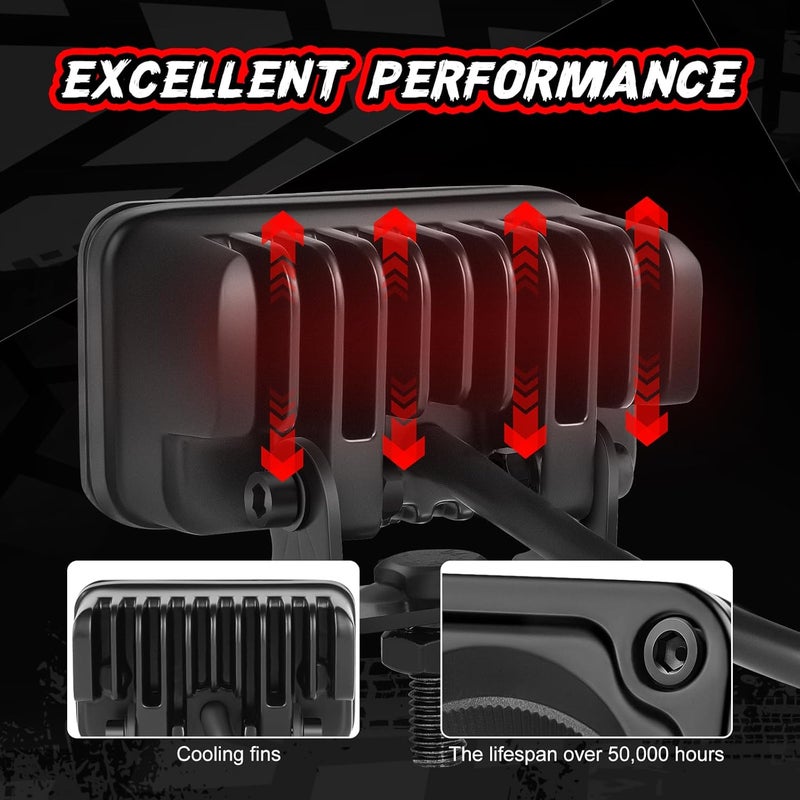 Auto Power Plus SAE Fog Lights Yellow 3 Inch LED Pod Light Bar Street Legal DOT Approved Off Road Driving Light Cube 2PCS Bumper Fog Lights For Truck Pickup Motorcycle ATV UTV Boat - Image 3